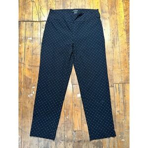 Zack And Rachel Pants Women's Size 8 Navy Polka Dot Straight Leg Pull On Outdoor